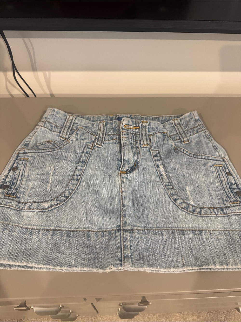Denim Mini Skirt - Light Blue